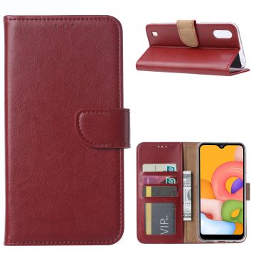 Samsung Galaxy A01 Hoesje met Pasjeshouder - Bordeaux