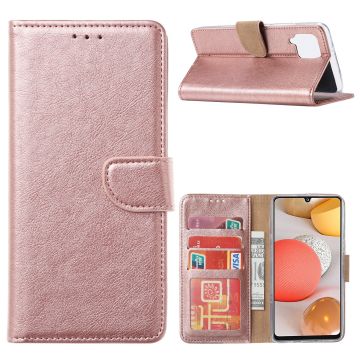 Samsung Galaxy A12 hoesje - Samsung A12 bookcase met Pasjeshouder - Rose Goud