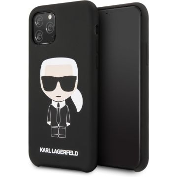 Apple iPhone 11 Pro Max Zwart Karl Lagerfeld Backcover hoesje Iconic - Full Body - KLHCN65SLFKBK