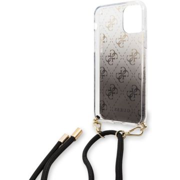 Apple iPhone 11 Guess Zwart Backcover hoesje GUHCN61WO4GBK - Hard Case - Kunstleer