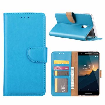 Nokia 2.1 Booktype Kunstleer Hoesje Met Pasjesruimte Blauw