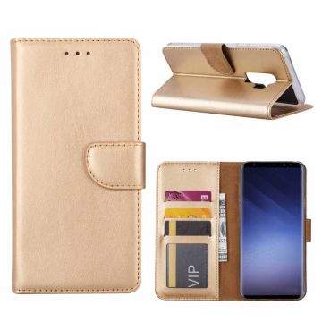 Samsung Galaxy S9+ Plus Booktype / Portemonnee TPU Lederen Hoesje Goud