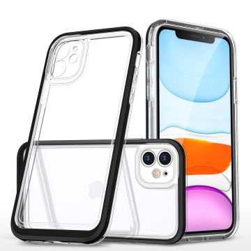Hoesje Geschikt voor iPhone 11 Pro Max hoesje transparant met bumper Zwart - Ultra Hybrid Hoesje Geschikt voor iPhone 11 Pro Max case