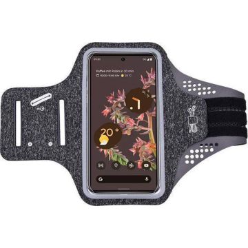 Hoesje Geschikt voor Google Pixel 6 hardloop telefoonhouder – armband - sportband - van stof - Zwart