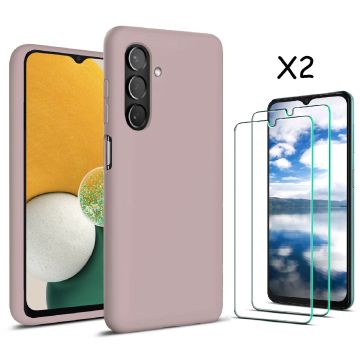 Samsung Galaxy A13 5G / A04s hoesje silicone soft back cover - met Screenprotector 2 PACK – Pink Sand