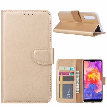 Ntech Hoesje voor Huawei P30 portemonnee hoesje / met opbergvakjes Goud