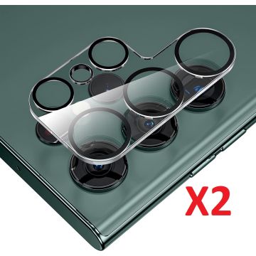 Samsung S22 Ultra Screenprotector camera glass Zwart- Samsung Galaxy S22 Ultra Screenprotector camera lens - Samsung S22 Ultra Screen Protector Camera - 2 stuk