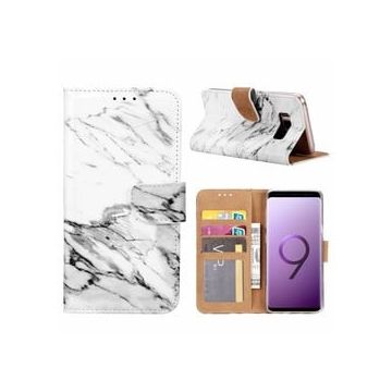 Samsung Galaxy S9+ ( Plus ) Marmer Boek hoesje met Pasjesruimte