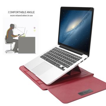 Laptoptas - Laptophoes - Laptop Sleeve - Laptop cover Bordeaux - Laptophoes 13 inch - Laptoptas 4 piece set - Laptop case met stand en + Etui - Ntech
