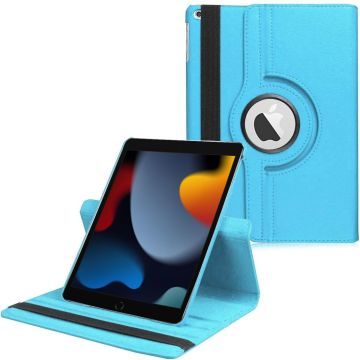Hoes geschikt voor iPad 2021 / 2020 / 2019 (9e/8e/7e Generatie / 10.2 inch) - 360° draaibare Bookcase - Lichtblauw