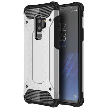 Ntech Samsung Galaxy S9 Plus Hybrid Armor Hoesje - Zilver