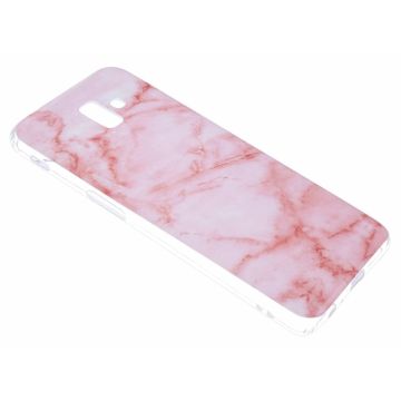 Samsung Galaxy J6+ Plus (2018) Marmer Design Roze - Back Cover Hoesje