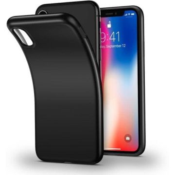 Zwart TPU Back Cover Siliconen Hoesje iPhone X / Xs (10)
