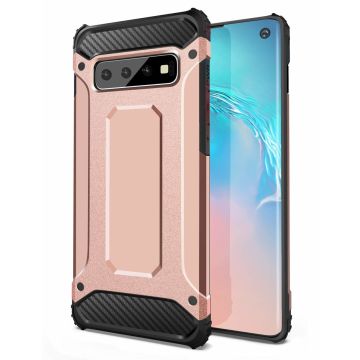 Ntech Samsung Galaxy S10+ Hybrid Armor hoesje - Rose Goud