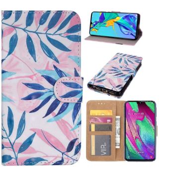 Ntech Samsung Galaxy A40 Blaadje Boek hoesje met Pasjesruimte