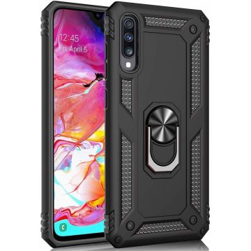 Samsung Galaxy A70/A70s Armor Hoesje Ringhouder TPU - Zwart