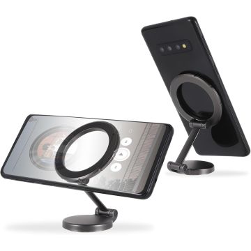 Ntech telefoonhouder Zwart - Magnetische telefoonhouder -H900 Smartphone ring  houder- Autohouder telefoon Dashboard Telefoonhouder Met Magneet en Zuignap