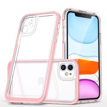 Hoesje Geschikt voor iPhone 11 Pro Max hoesje transparant met bumper Rosegoud - Ultra Hybrid Hoesje Geschikt voor iPhone 11 Pro Max case