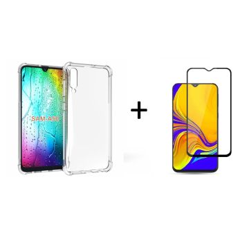 Samsung Galaxy A50s/A30s Anti Shock Back hoesje + Full Cover Glazen Screenprotector Zwart