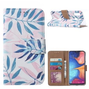 Ntech Blaadjes Design Portemonnee Hoesje - Samsung Galaxy A20e