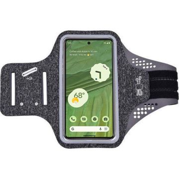 Hoesje Geschikt voor Google Pixel 7 hardloop telefoonhouder – armband - sportband - van stof - Zwart