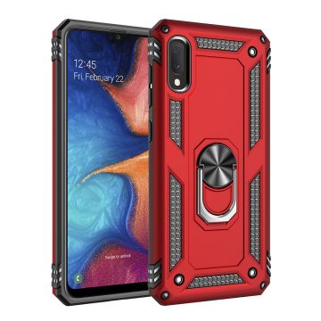 Samsung Galaxy A10s Armor Hoesje Ringhouder TPU - Rood