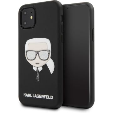 Apple iPhone 11 Karl Lagerfeld Zwart Backcover hoesje KLHCN61GLBK - Hard Case - Silicone