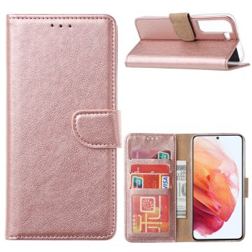 Samsung S22 Plus Hoesje BookCase Rose Goud - Samsung Galaxy s22 Plus hoesje wallet case - Hoesje Samsung S22 Plus bookcase - Galaxy S22 Plus portemonnee hoesje book case cover