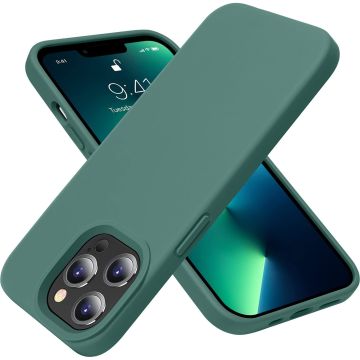 Hoesje Geschikt voor iPhone 13 Mini – Liquid siliconen backcover – Pine Groen