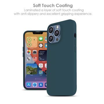 Hoesje Geschikt voor iPhone 13 – Liquid siliconen backcover – Pine Groen
