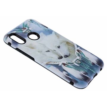 Hauwei P20 Lite dromenvanger wolven Design 3D Dual Layer Back Cover
