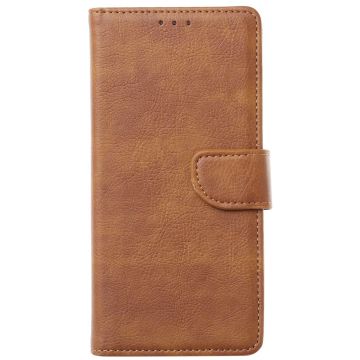 Hoesje Geschikt voor iPhone 15 Plus hoesje bookcase met 2x screenprotector – Bruin