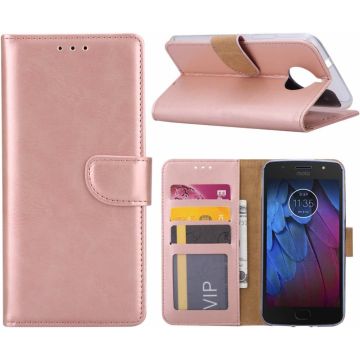 Motorola Moto G5S Portemonnee hoesje / book case Rose Goud