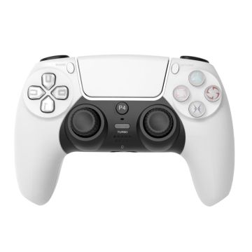 Ntech PS4 Controller Geschikt voor PS4 en PS3 - ps4 game controller Draadloos P49 - Wit - Speaker - Audio Jack Input
