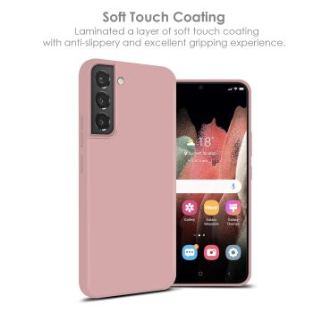 Samsung S22 Hoesje Silicone Backcover - Licht Rose - Samsung Galaxy S22 hoesje Siliconen soft liquid - Samsung S22 case - hoesje Samsung S22