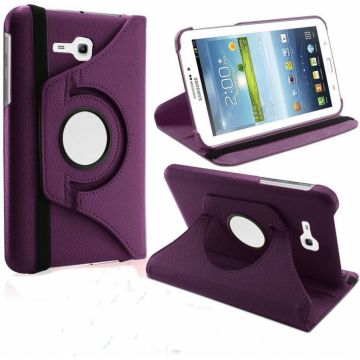 Samsung Galaxy Tab 3 - Lite 7.0 inch (T110 / T111 / T113) Tablet Case hoesje 360 Draaibaar - Paars