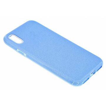 iPhone Xs Max Blauw Glitter TPU Back Cover Hoesje
