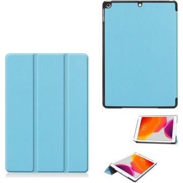 Hoes geschikt voor iPad 2021 / 2020 / 2019 (9e/8e/7e Generatie / 10.2 inch) Trifold Bookcase Licht Blauw – Hoes geschikt voor iPad 2020 hoes 10.2 hard case - Ntech