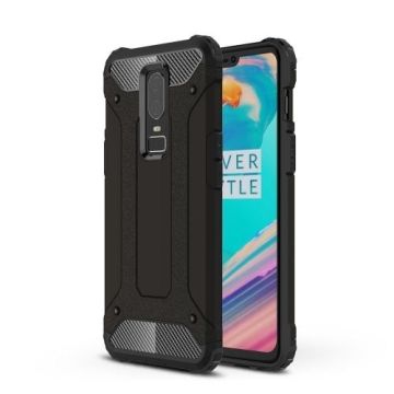 OnePlus 6 Anti Shock Dual Layer Hybrid Armor hoesje zwart