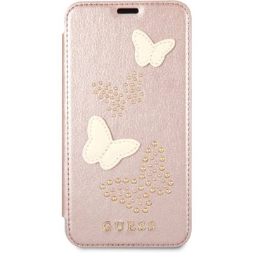 Guess Vlinders Design Lederen Booktype Case iPhone X