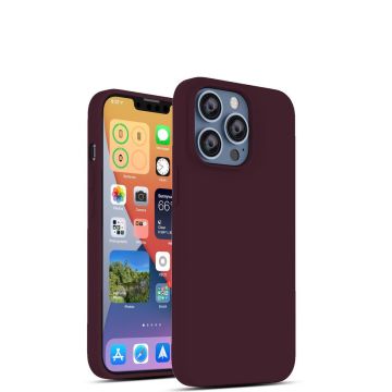 Hoesje Geschikt voor iPhone 13 Pro Max – Liquid siliconen backcover – Wijn Rood