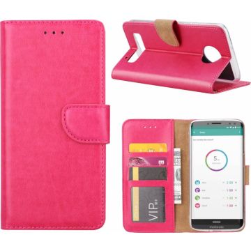 hoesje Pink book case style voor Motorola Moto Z3 Play wallet case