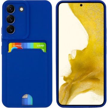 Samsung Galaxy S22 Siliconen hoesje Donker Blauw Met Pasjeshouder