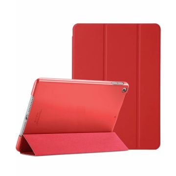 Hoes geschikt voor iPad 2021 Silicone hoesje soft cover Rood - Hoes geschikt voor iPad 2021 / 2020 / 2019 (9e/8e/7e Generatie / 10.2 inch) Smart hoes Trifold - Hoes geschikt voor iPad 2020 hoes