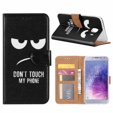 Samsung Galaxy J4 (2018) Quote & Print Design Booktype Kunstleer Hoesje Met Pasjesruimte