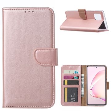 Samsung Galaxy Note 10 Lite Hoesje met Pasjeshouder - Rose goud