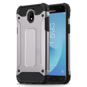 Ntech Samsung Galaxy J3 2017 Hybrid Armor Hoesje - Zilver