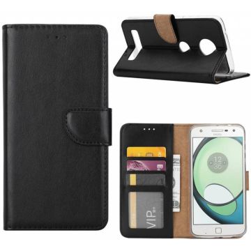 Motorola Moto Z2 Play Portemonnee hoesje / case cover Zwart