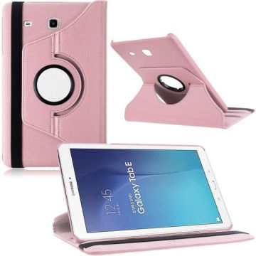 Samsung Galaxy Tab E 9.6 Inch SM - T560 / T561 hoesje 360 graden draaibare Case licht roze