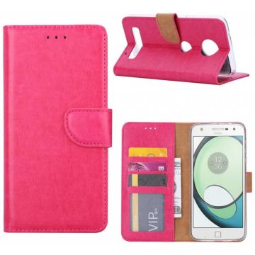 Motorola Moto Z2 Play Portemonnee hoesje / case cover Pink